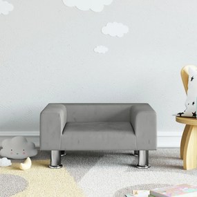 Καναπές Παιδικός Ανοιχτό Γκρι 50 x 40 x 26,5 εκ. από Βελούδο
