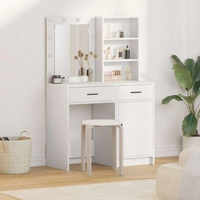 vidaXL Σετ Τραπεζιού Μακιγιάζ με συρτάρι 2 pcs Λευκό 50 x 41 x 135 εκ