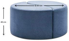Σκαμπώ Alis Megapap βελούδινο χρώμα μπλε 80x80x40εκ.
