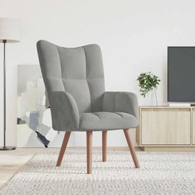 vidaXL Πολυθρόνα Relax Ανοιχτό Γκρι Βελούδινη