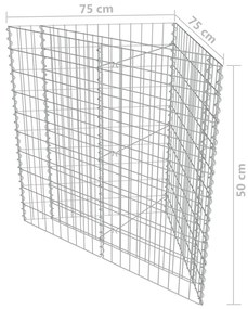 Συρματοκιβώτιο-Γλάστρα Υπερυψωμένη 75x75x50 εκ. Γαλβ. Χάλυβας - Ασήμι