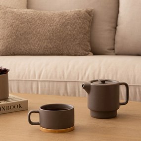 Τσαγιέρα Με Κούπα &amp; Με Φίλτρο 400ml S-D Natural Taupe 160724A