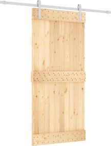 vidaXL Συρόμενη Πόρτα Φυσικό και Λευκό 95 x 210 cm