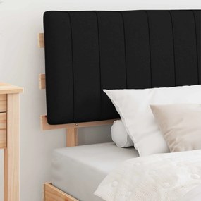 vidaXL Σκελετός Κρεβατιού με Επενδεδυμένο Κεφαλάρι Μαύρο 100 x 200 cm
