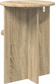 vidaXL Τραπεζάκι Πλευράς Sonoma Δρυς Ø 39,5 x 55 εκ.