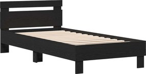 vidaXL Σκελετός Κρεβατιού Μαύρη Δρυς 80 x 200 cm Επεξεργασμένο Ξύλο