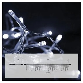 Λαμπάκια Βροχή 200 LED Διάφανο 4m IP44 Ψυχρό Φως 27-00266 Panagoulas 27-00266 Διάφανο