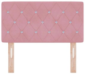 vidaXL Βελούδινο Κεφαλάρι Argyle με κεφαλάρι Ροζ 80 cm Βελούδο
