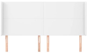 Κεφαλάρι με Πτερύγια Λευκό 183x23x118/128 εκ. Συνθετικό Δέρμα 3117779