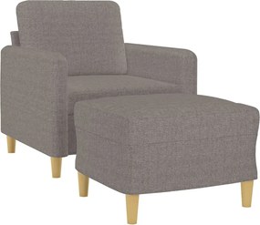 vidaXL Πολυθρόνα Taupe 60 εκ. από Υφασμάτινη με Υποπόδιο