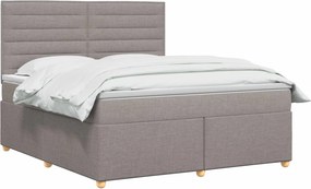 vidaXL Κρεβάτι box spring με στρώμα Taupe 140 x 200 cm Ύφασμα