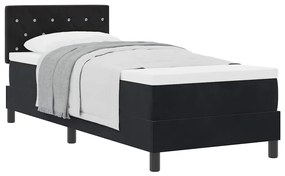 vidaXL Κρεβάτι με ελατήρια με στρώμα Μαύρο 80 x 200 cm Βελούδο