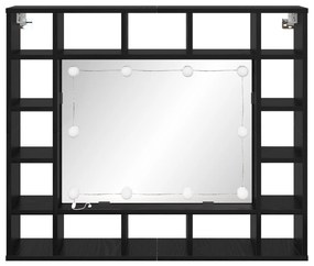 vidaXL Ντουλάπα Καθρέφτη με ράφι Μαύρη δρυς 91 x 15 x 76.5 εκ.