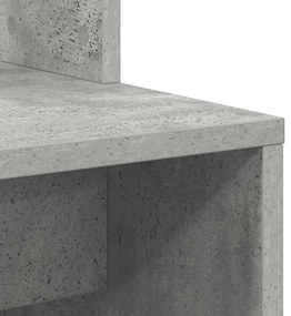 vidaXL Γραφείο με ράφι Γκρι σκυροδέματος 78.5 x 37 x 154.5 εκ