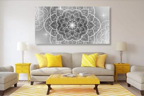 Εικόνα ανατολίτικο Mandala σε μαύρο & άσπρο - 120x60