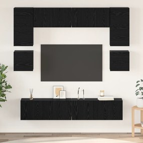 vidaXL Σετ επίπλου τηλεόρασης 8 pcs Μαύρη Δρυς 80 x 30 x 30 εκ.