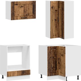 vidaXL Μονάδα κουζίνας LUCCA 8 pcs Παλαιωμένο ξύλο Επεξεργασμένο Ξύλο