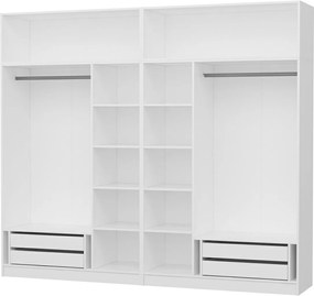 Εξαφυλλη Ντουλαπα με Πατάρι Λευκο KALEO 52x270x235