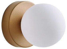 Απλίκα Φωτιστικό Τοίχου 1xG9 Οπάλ Γυαλί Φ10cm Arkolight-710-2/A1-Χρυσό 710-2/A1