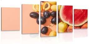 Εικόνα 5 μερών ζουμερά καλοκαιρινά φρούτα