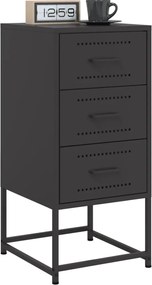 vidaXL Κομοδίνα 2 τεμ. Μαύρα 36x39x78 εκ. Χάλυβα