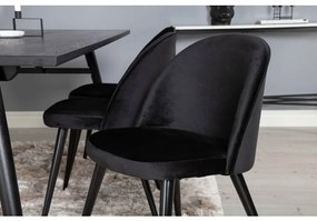 Venture Home Καρέκλες Τραπεζαρίας Velvet 2 τεμ. Μαύρες Βελούδινες - Μαύρο
