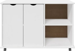 vidaXL Κινητό Ντουλάπι Λευκό 100 x 39 x 65,5 εκ Στερεό ξύλο πεύκου