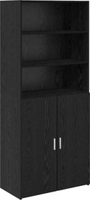 vidaXL Highboard Μαύρη Οξυά 80 x 42,5 x 185 εκ Επεξεργασμένο ξύλο