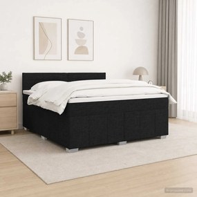 vidaXL Κρεβάτι box spring με στρώμα Μαύρο 160 x 200 cm Ύφασμα