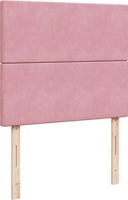 vidaXL Κρεβάτι Boxspring με Στρώμα Ροζ 120x200 εκ. Βελούδινο