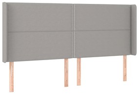 vidaXL Κρεβάτι Boxspring με Στρώμα &amp; LED Αν.Γκρι 180x200εκ. Υφασμάτινο
