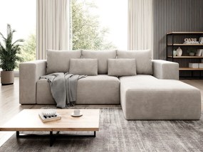 Γωνιακός καναπές Stripes-Δεξιά-Ekrou - 255.00Χ161.00Χ91.00cm