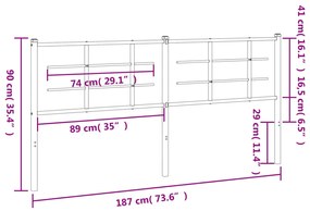 vidaXL Κεφαλάρι Λευκό 180 εκ. Μεταλλικό