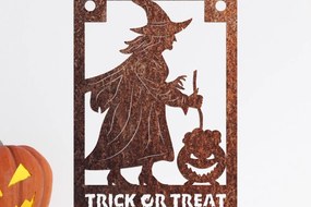 Σετ των 2 Intra απο ξύλο plywood 3mm-4mm πάχος – Witch - Trick or Treat Δίασταση 20x20 cm INTRAFABR-18111856