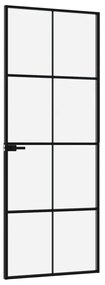 vidaXL Εσωτερική Πόρτα 76x201,5 εκ. Ψημένο Γυαλί και  Λεπτό Αλουμίνιο