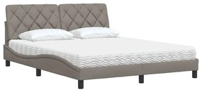 vidaXL Κρεβάτι Taupe 160x200 εκ. Υφασμάτινο