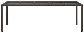 vidaXL Τραπέζι Κήπου για Φαγητό Καφέ 250 x 100 x 75 cm Πολυ ράταν
