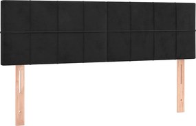vidaXL Κρεβάτι Boxspring με Στρώμα Μαύρο 140x190 εκ. Βελούδινο