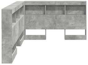 vidaXL Κεφαλάρι Αποθήκης Γκρι σκυροδέματος 120 cm Επεξεργασμένο ξύλο
