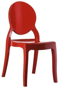 Καρέκλα Ακρυλική 4τμχ Elizabeth Glossy Red 47X50X90εκ.