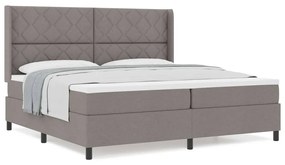 vidaXL Κρεβάτι με ελατήρια με στρώμα Taupe 200 x 200 cm ύφασμα