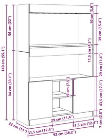 ΝΤΟΥΛΑΠΙ ΓΚΡΙ ΣΚΥΡ. 92X33X140 ΕΚ. ΑΠΟ ΕΠΕΞΕΡΓΑΣΜΕΝΟ ΞΥΛΟ 3309612