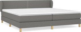 vidaXL Κρεβάτι Boxspring με Στρώμα Σκούρο Γκρι 200x200 εκ. Υφασμάτινο