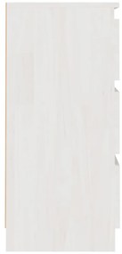 vidaXL Κομοδίνο Λευκό 40 x 29,5 x 64 εκ. από Μασίφ Ξύλο Πεύκου