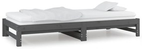 vidaXL Καναπές Κρεβάτι Συρόμενος Γκρι 2x(90x200) εκ. Μασίφ Ξύλο Πεύκου