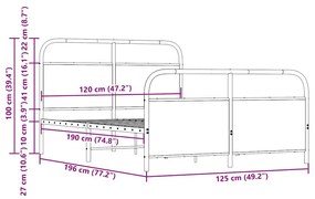 ΠΛΑΙΣΙΟ ΚΡΕΒΑΤΙΟΥ ΧΩΡ. ΣΤΡΩΜΑ ΚΑΦΕ ΔΡΥΣ 120X190 ΕΚ. ΕΠ. ΞΥΛΟ 4100322