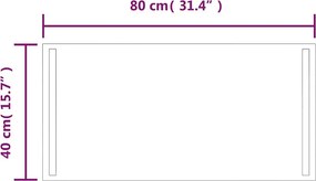 vidaXL Καθρέφτης Μπάνιου με LED 80x40 εκ.