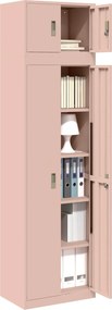 vidaXL Ντουλάπι αποθήκευσης 2 τμχ. Ροζ 60 x 40 x 220 εκ Ατσάλι