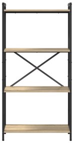 vidaXL Βιβλιοθήκη Sonoma Δρυς 60 x 30 x 118 εκ MDF και Χάλυβας