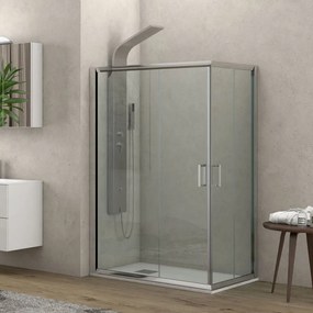 KARAG  NEW FLORA Καμπίνα ορθογώνια με διάφανο κρύσταλλο NEW FLORA 100 Χρωμέ KARAG 90x100x180cm KARAG-5206836570884